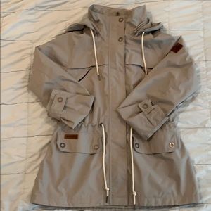 Columbia Rain Jacket - color Taupe size large